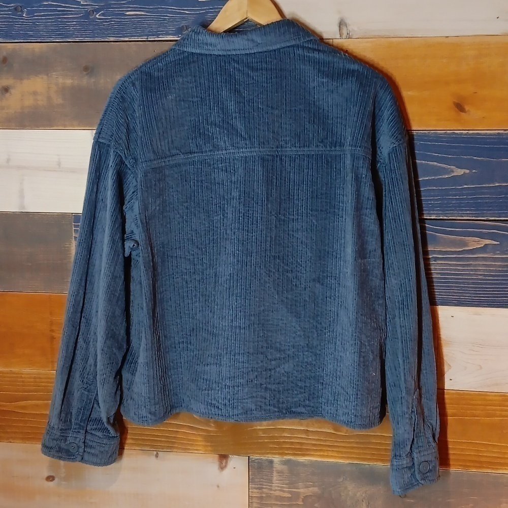 American Eagle Outfitters Velvet Corduroy Shacket XL blue - Picture 6 of 7